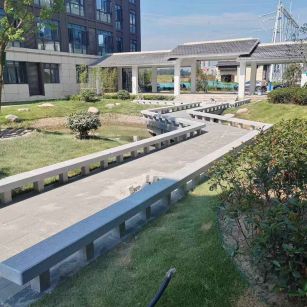 玉林 芝麻灰小区坐凳&栏杆安装效果