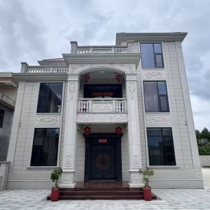 玉林 芝麻白石材别墅干挂案例展示