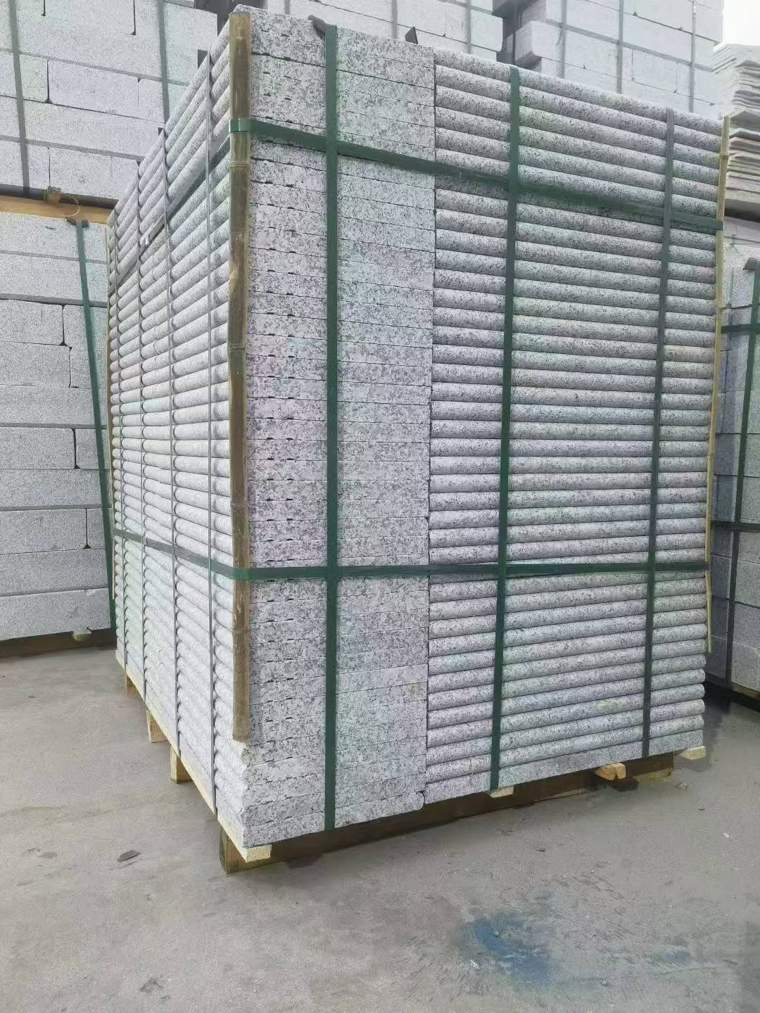 玉林 芙蓉白3公分厚磨圆边、拉槽，楼梯踏步