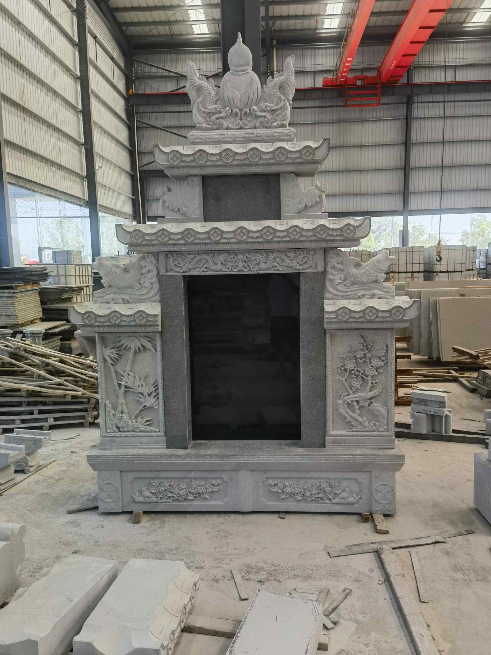 玉林 芝麻灰高档墓碑、土墓，一套也支持定做