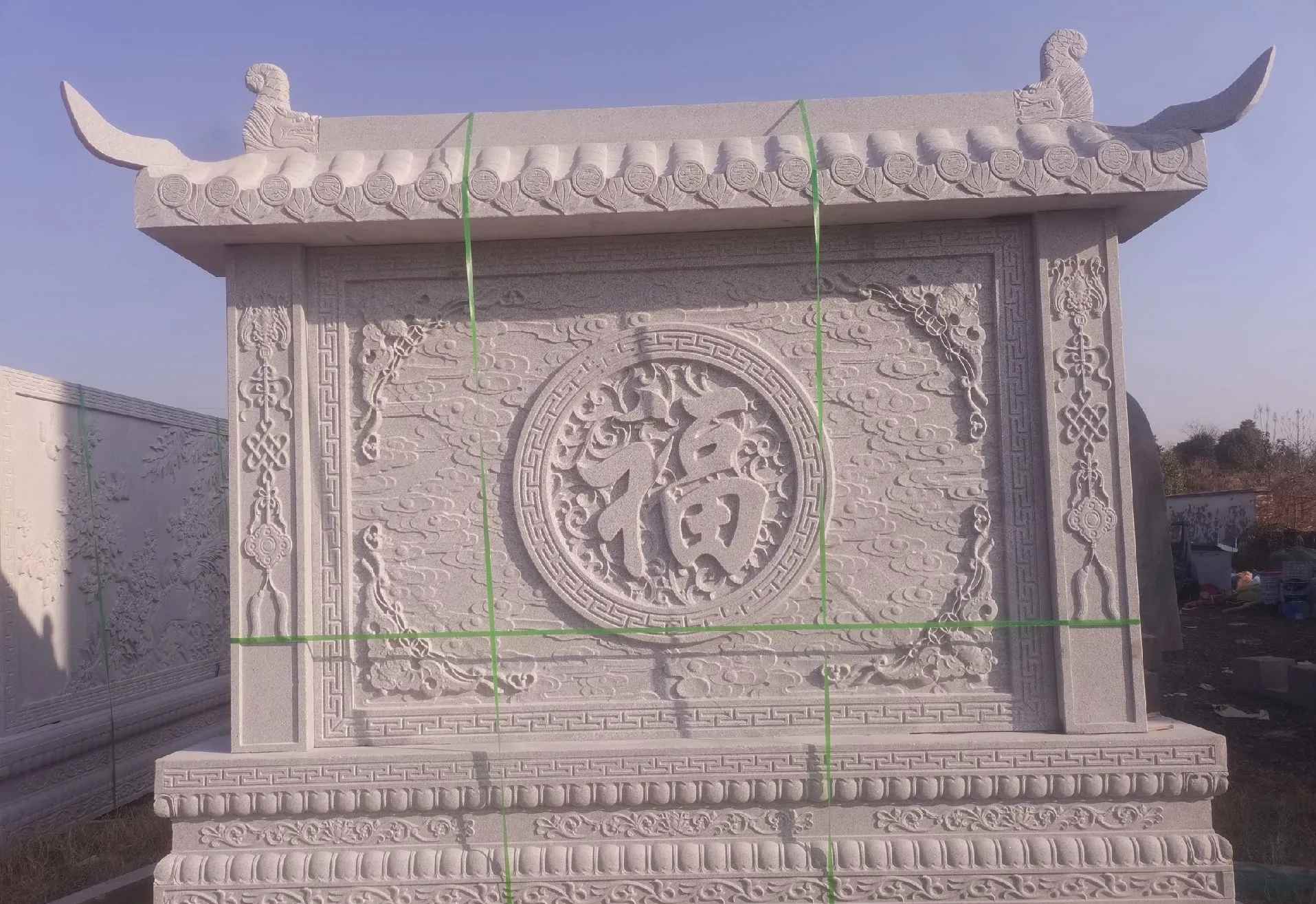 玉林 芝麻白花岗岩屏风，照壁，影壁